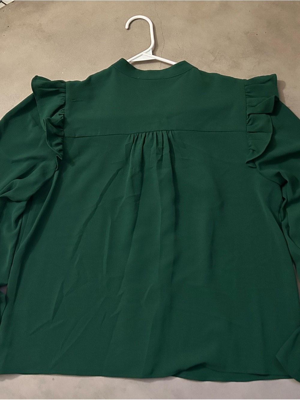 CeCe Emerald Green Ruffle-Sleeve Long Sleeve Dress